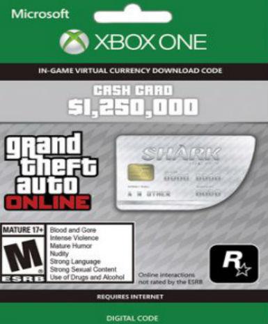 Grand Theft Auto V GTA: Great White Shark Cash Card Xbox One (EU) Game Cover