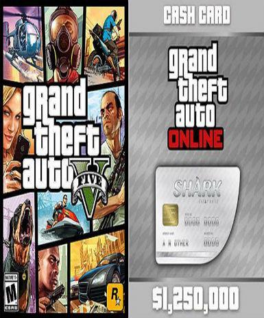 Grand Theft Auto V GTA V & Great White Shark Cash Card Game Cover