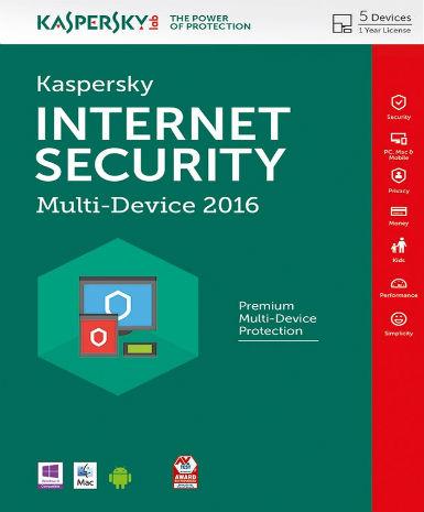 Kaspersky Internet Security Multi Device 2016 1 Year 5 PC Game Cover