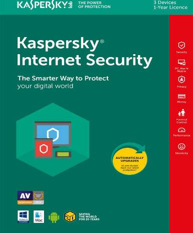 Kaspersky Internet Security Multi Device 2018 1 Year 3 Dev Game Cover