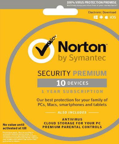 Norton Security Premium Multi Devices 2017 1 Year 10 PC Game Cover