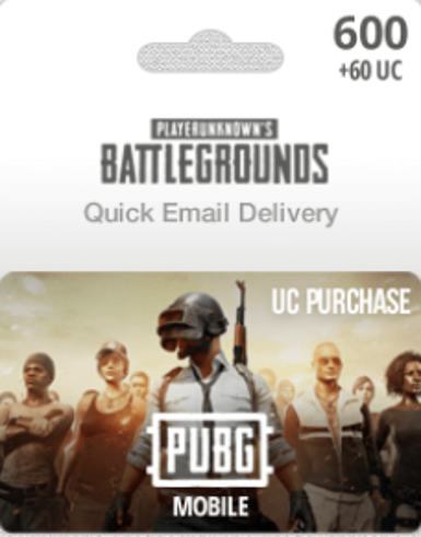 PUBG Mobile 600 + 60 UC Game Cover
