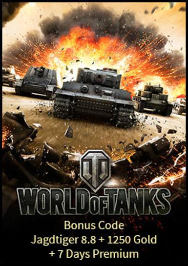 World of Tanks Bonus Code (Jagdtiger 8.8 + 1250 Gold + 7 Days Premium) Game Cover